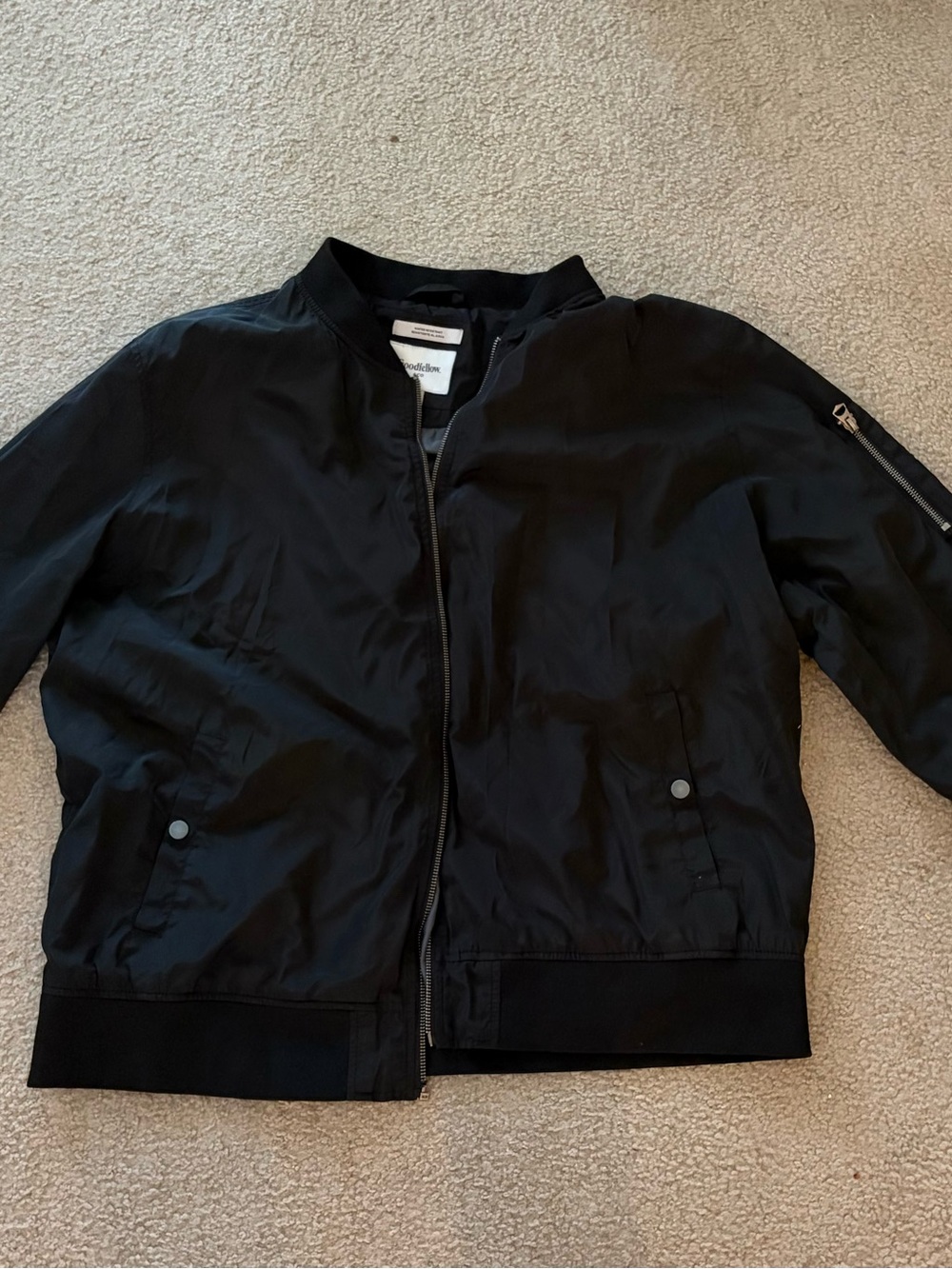 Goodfellow & Co Black Jacket with Silver Zipper